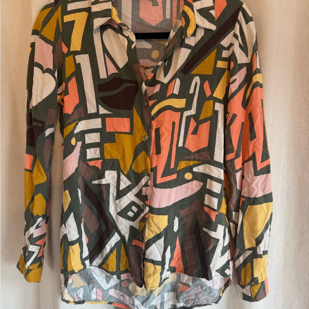 Colorful Abstract Button Down Shirt